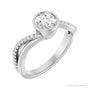 Sapphire Row Elongated-Stone Bezel-Set Engagement Ring setting in Platinum, shown with a centre stone (sold separately)