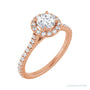 Sapphire Row Halo-Style Engagement Ring setting in 14K Rose Gold, shown with a centre stone (sold separately)