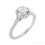 Sapphire Row Halo-Style Engagement Ring setting in 14K White Gold, shown with a centre stone (sold separately)