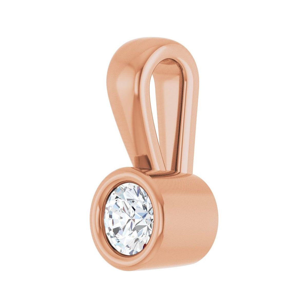 Sapphire Row Solitaire Charm/Pendant (3–18 mm) setting in 14K Rose Gold, shown with a center stone (sold separately) — three-quarter view