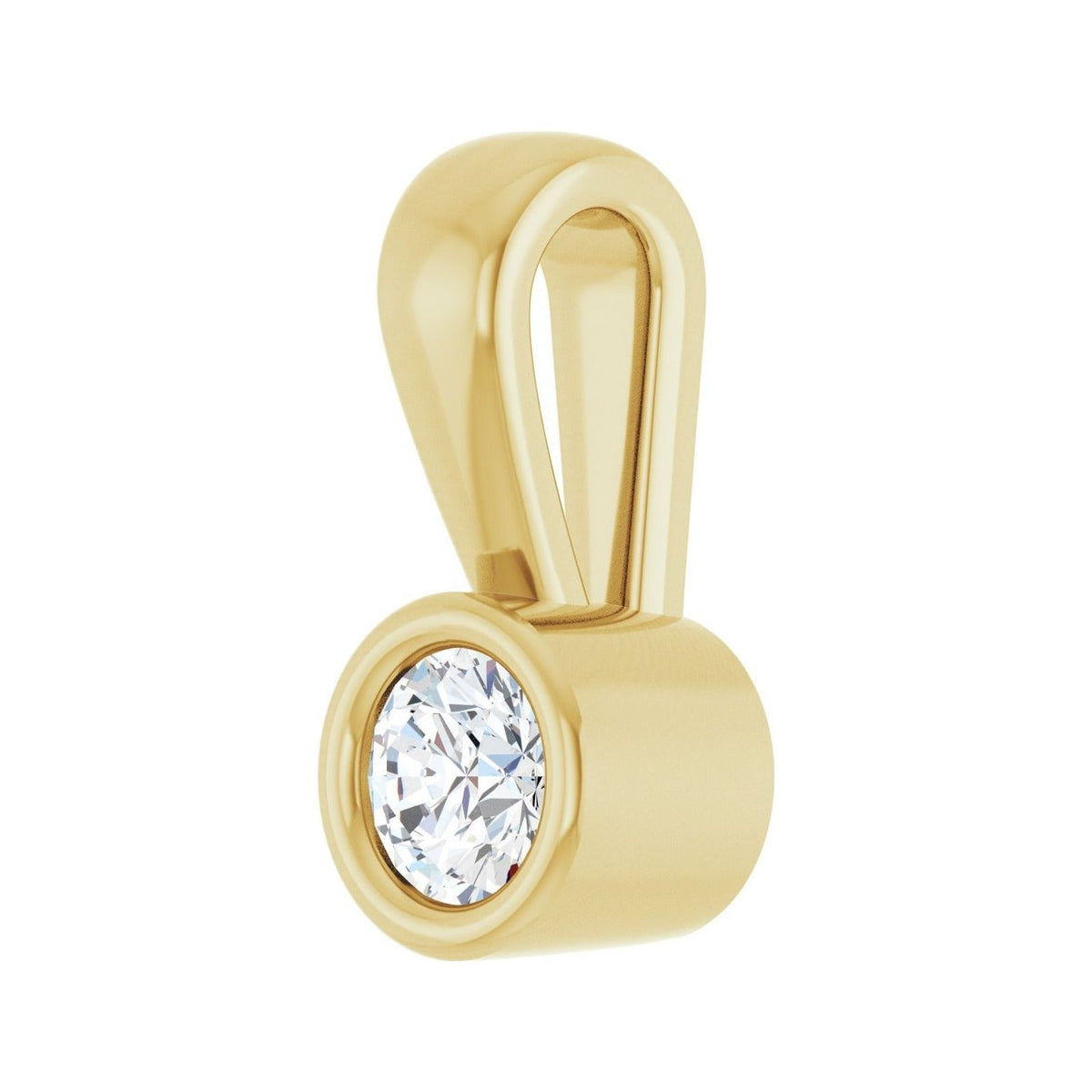 Sapphire Row Solitaire Charm/Pendant (3–18 mm) setting in 14K Yellow Gold, shown with a center stone (sold separately) — three-quarter view