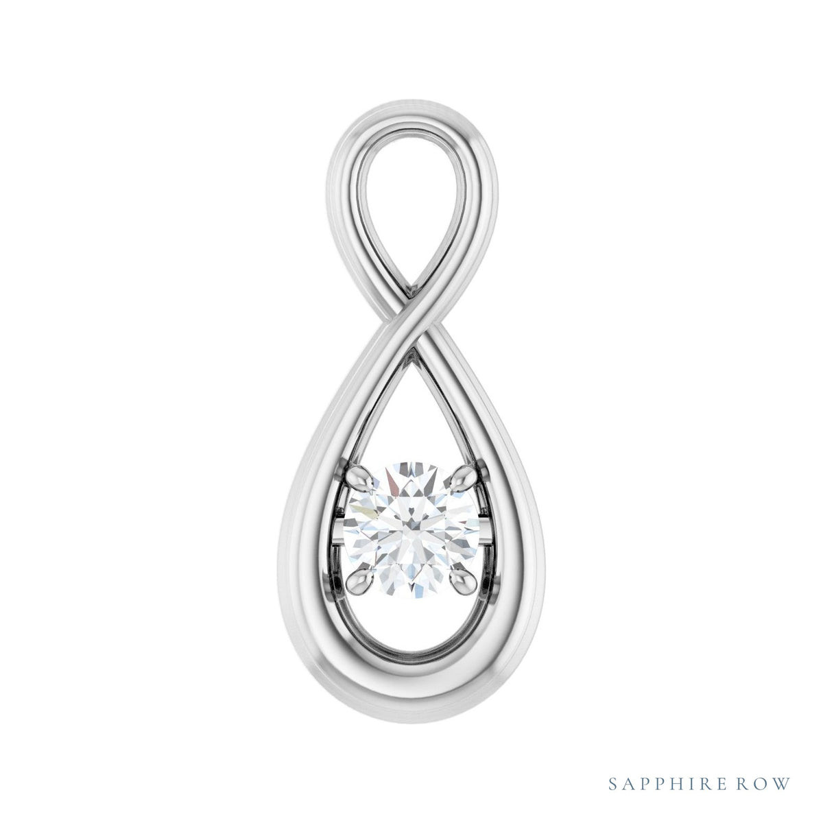Sapphire Row Infinity-Inspired Solitaire Pendant setting in 14K White Gold, shown with a center stone (sold separately)
