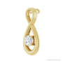 Sapphire Row Infinity-Inspired Solitaire Pendant setting in 14K Yellow Gold, shown with a center stone (sold separately) — three-quarter view