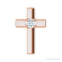 Sapphire Row Solitaire Cross Pendant setting in 14K Rose Gold, shown with a center stone (sold separately)