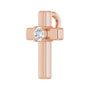 Sapphire Row Solitaire Cross Pendant (2.5–8 mm) setting in 14K Rose Gold, shown with a center stone (sold separately) — three-quarter view