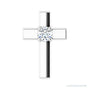 Sapphire Row Solitaire Cross Pendant setting in 14K White Gold, shown with a center stone (sold separately)