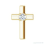 Sapphire Row Solitaire Cross Pendant setting in 14K Yellow Gold, shown with a center stone (sold separately)