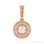 Sapphire Row Solitaire Pendant setting in 14K Rose Gold, shown with a center stone (sold separately)