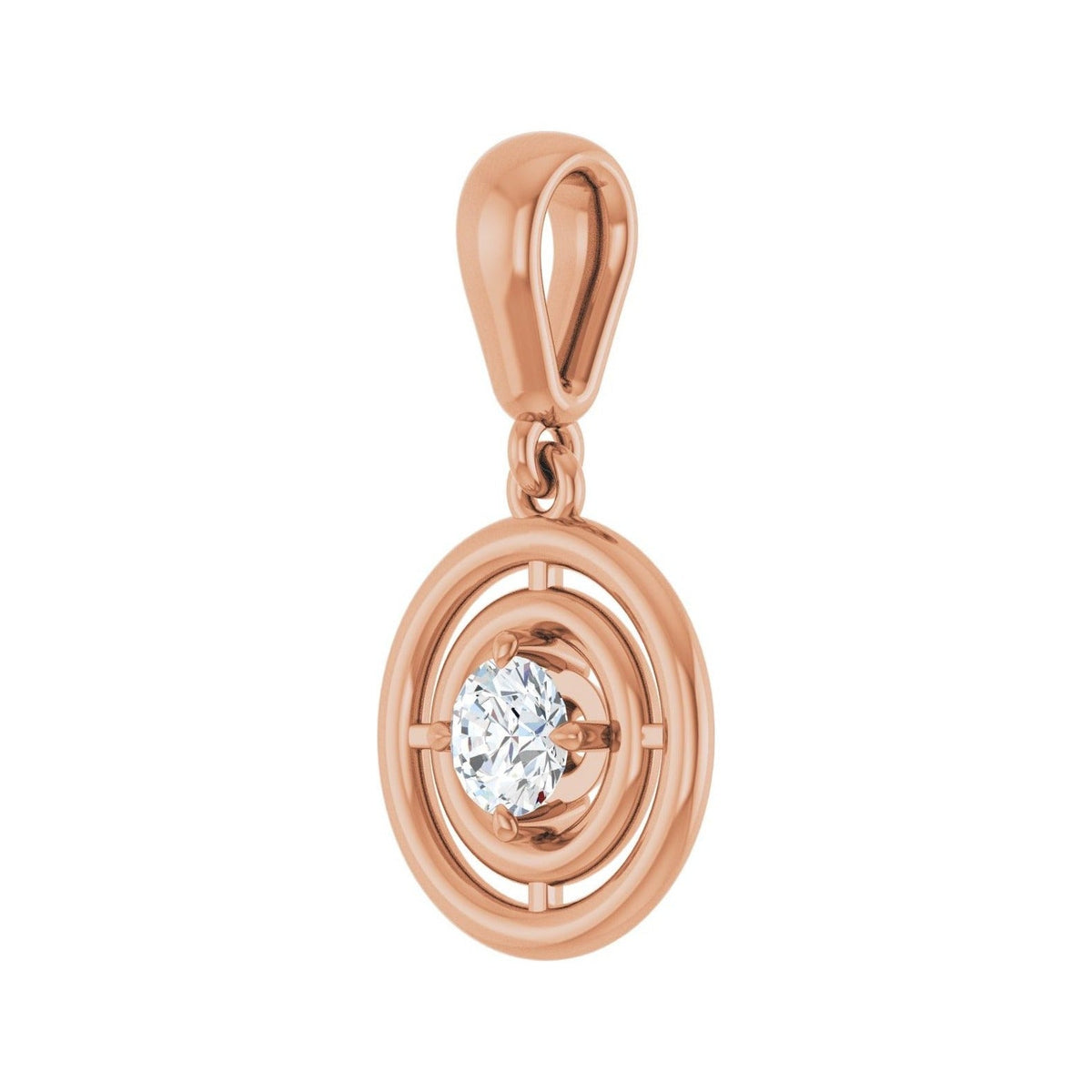 Sapphire Row Solitaire Pendant (4–16 mm) setting in 14K Rose Gold, shown with a center stone (sold separately) — three-quarter view