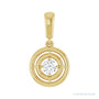 Sapphire Row Solitaire Pendant setting in 14K Yellow Gold, shown with a center stone (sold separately)