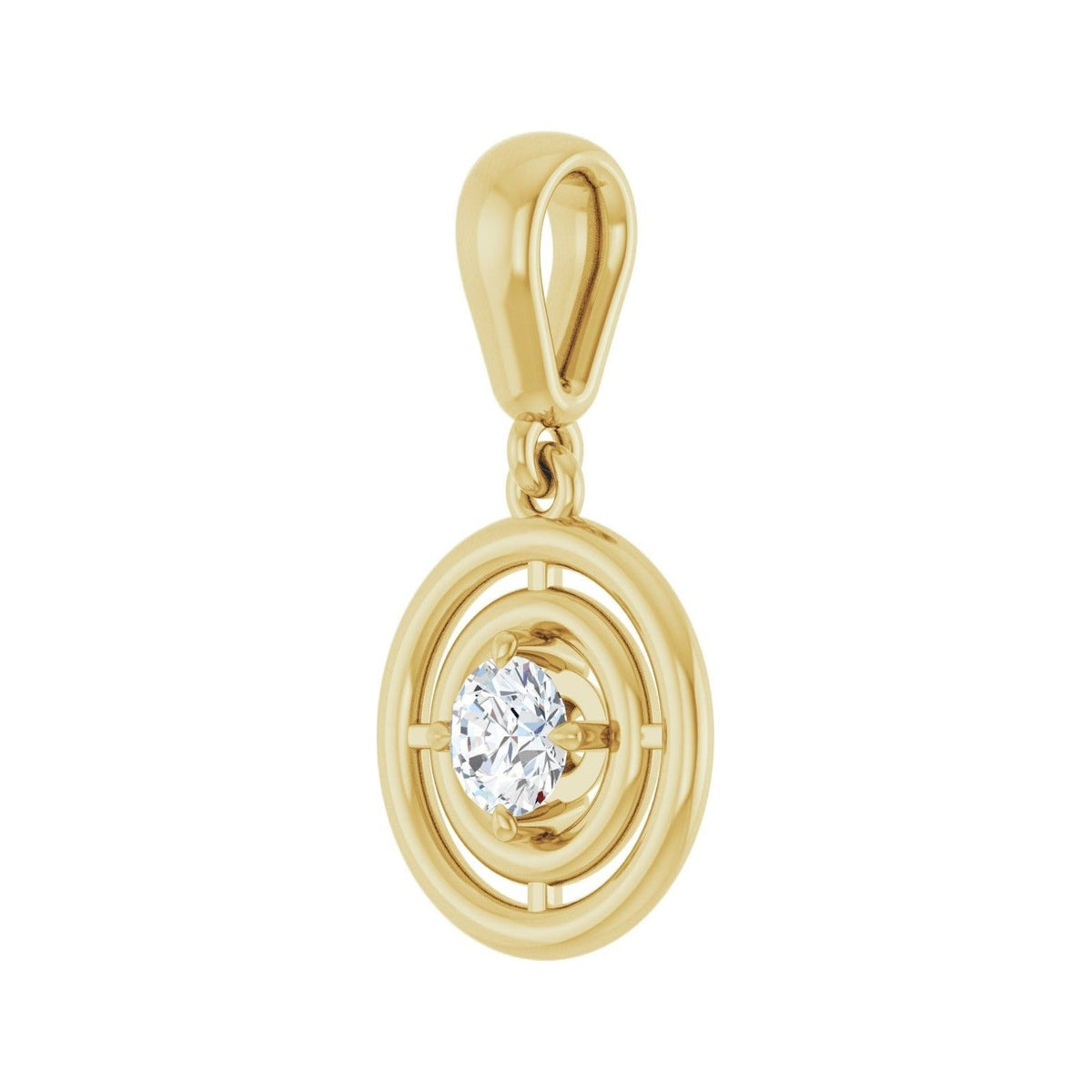 Sapphire Row Solitaire Pendant (4–16 mm) setting in 14K Yellow Gold, shown with a center stone (sold separately) — three-quarter view