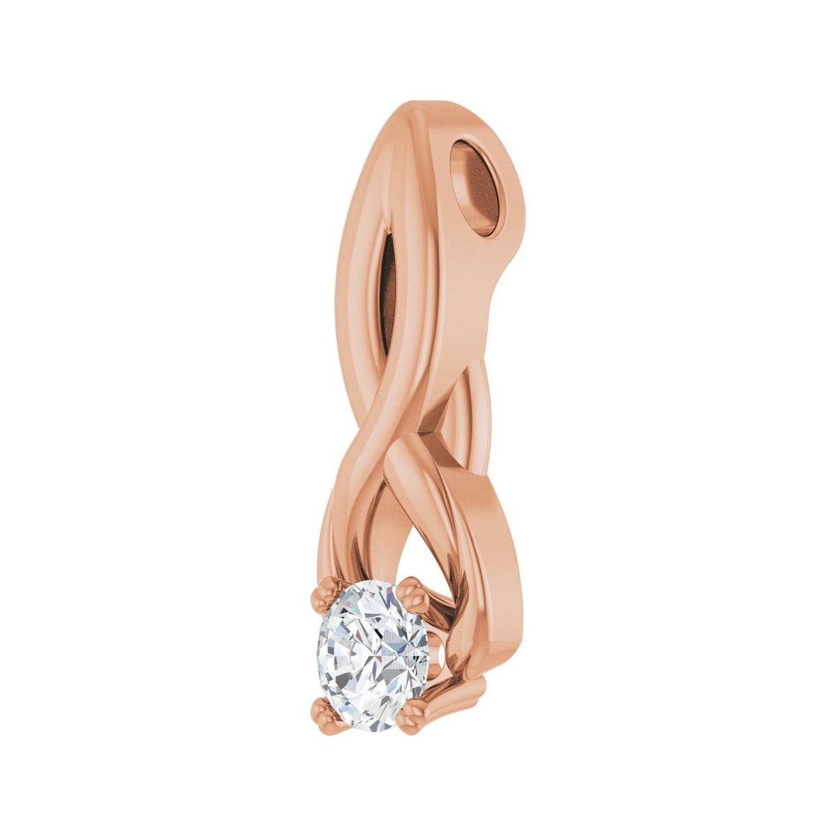 Sapphire Row Infinity-Inspired Pendant (4–16 mm) setting in 14K Rose Gold, shown with a center stone (sold separately) — three-quarter view