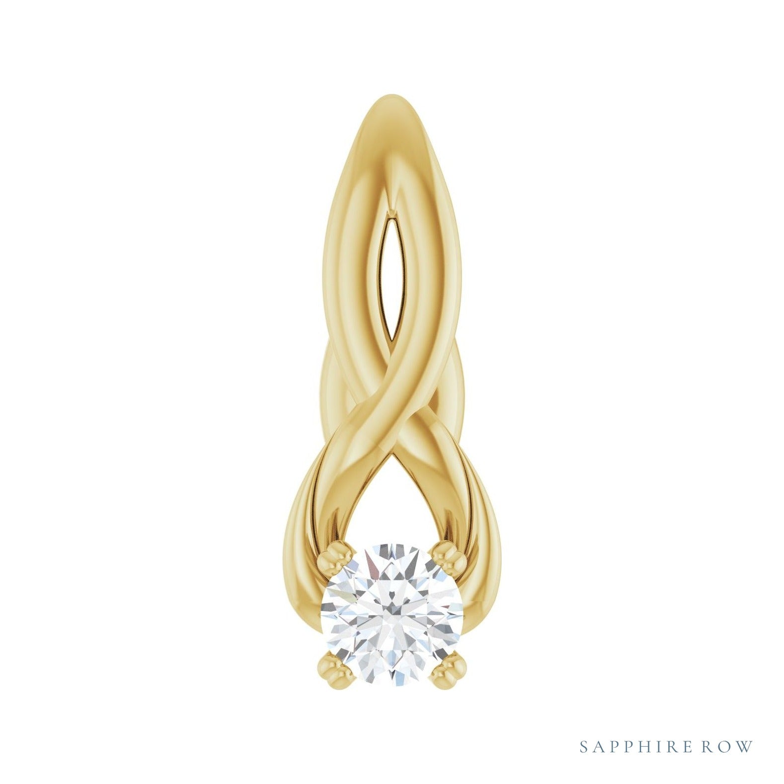 Sapphire Row Infinity-Inspired Pendant setting in 14K Yellow Gold, shown with a center stone (sold separately)