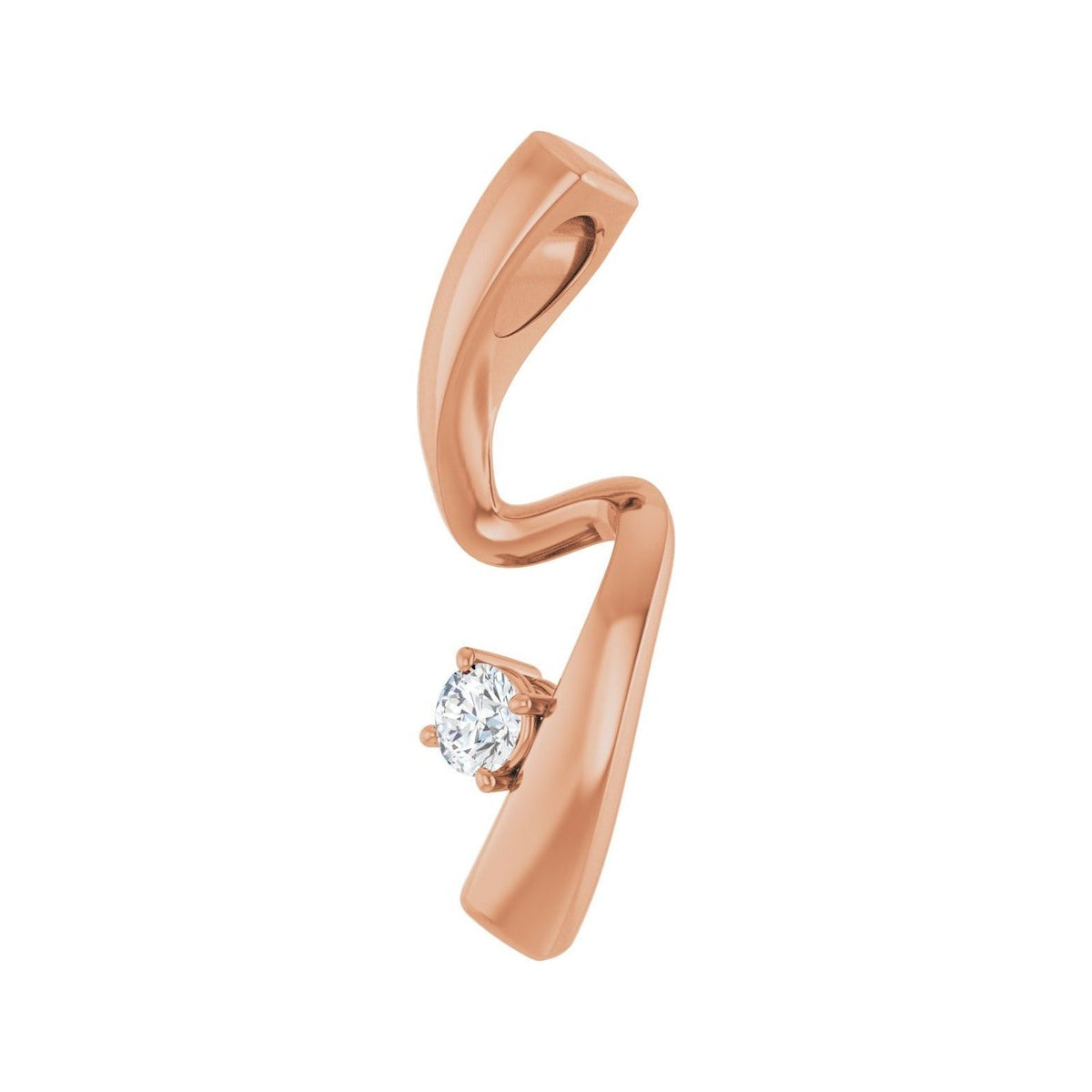 Sapphire Row Solitaire Freeform Pendant (3–7.5 mm) setting in 14K Rose Gold, shown with a center stone (sold separately) — three-quarter view