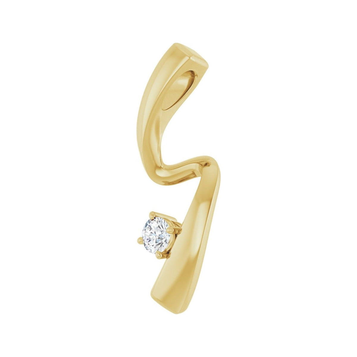 Sapphire Row Solitaire Freeform Pendant (3–7.5 mm) setting in 14K Yellow Gold, shown with a center stone (sold separately) — three-quarter view