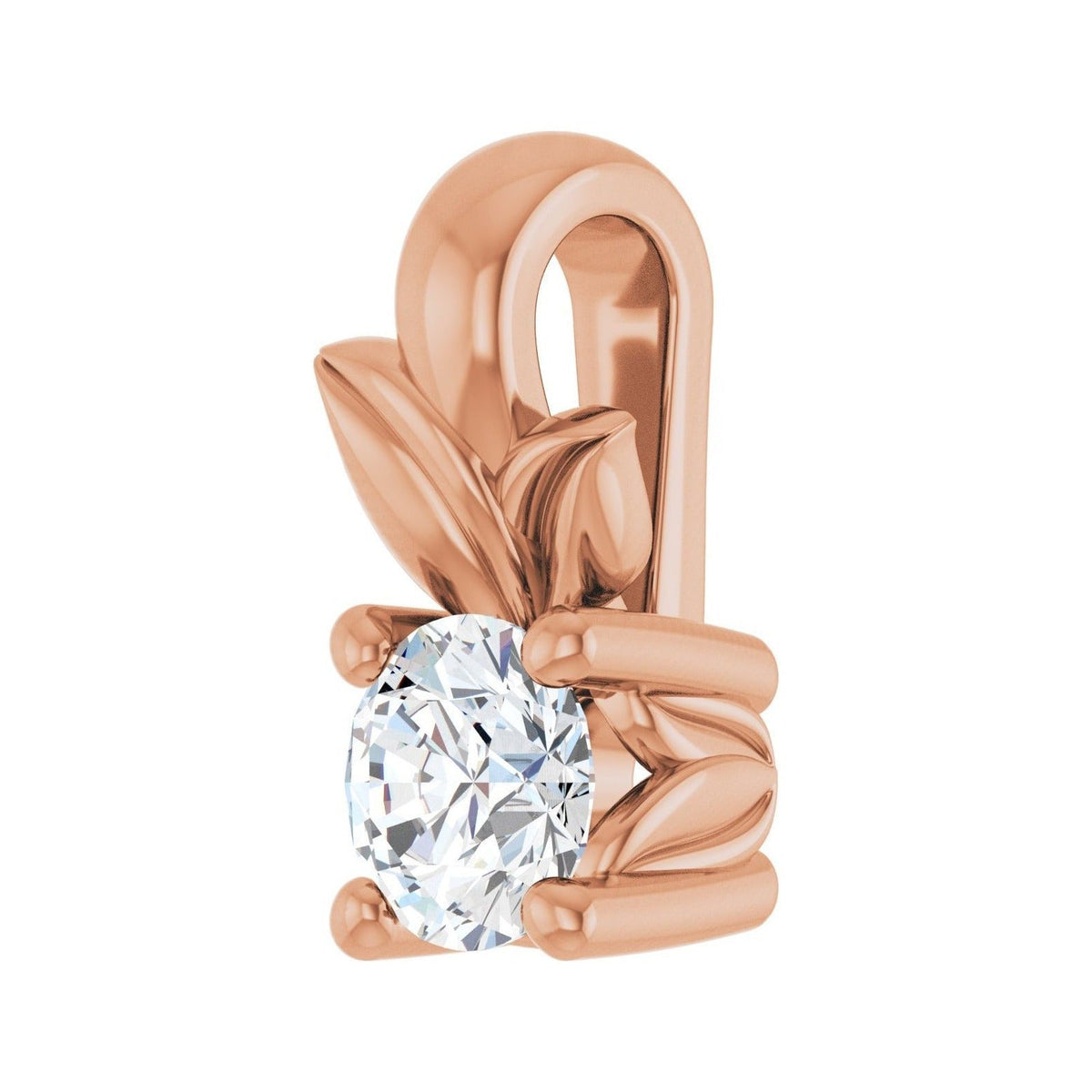 Sapphire Row Solitaire Charm/Pendant (3–11 mm) setting in 14K Rose Gold, shown with a center stone (sold separately) — three-quarter view