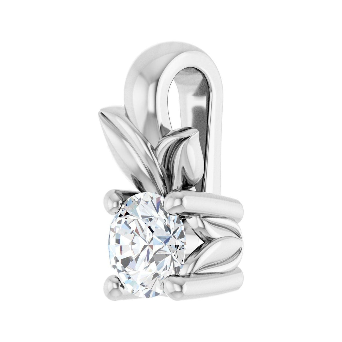 Sapphire Row Solitaire Charm/Pendant (3–11 mm) setting in 14K White Gold, shown with a center stone (sold separately) — three-quarter view