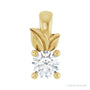 Sapphire Row Solitaire Charm/Pendant setting in 14K Yellow Gold, shown with a center stone (sold separately)