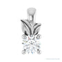 Sapphire Row Solitaire Charm/Pendant setting in Platinum, shown with a center stone (sold separately)