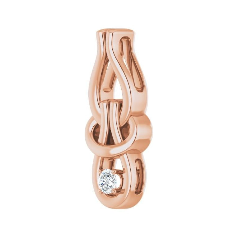 Sapphire Row Solitaire Freeform Pendant (3–6 mm) setting in 14K Rose Gold, shown with a center stone (sold separately) — three-quarter view