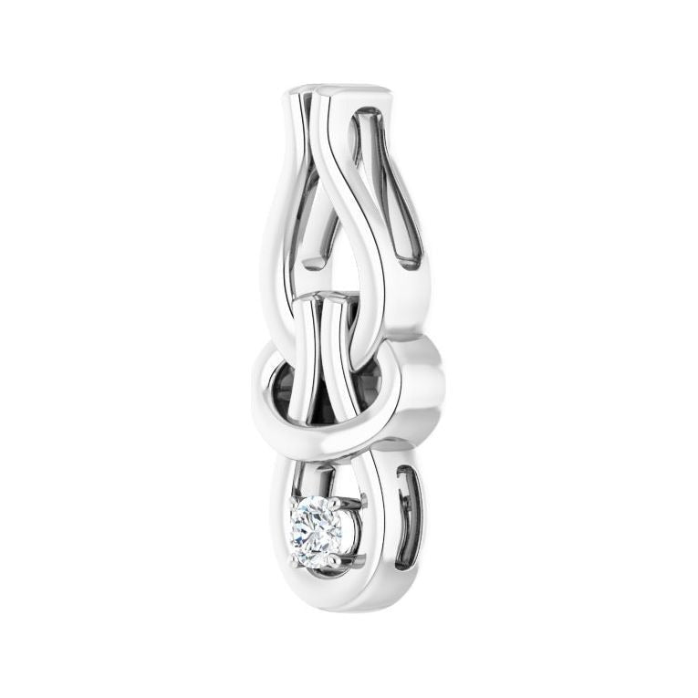 Sapphire Row Solitaire Freeform Pendant (3–6 mm) setting in 14K White Gold, shown with a center stone (sold separately) — three-quarter view