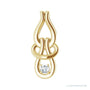 Sapphire Row Solitaire Freeform Pendant setting in 14K Yellow Gold, shown with a center stone (sold separately)