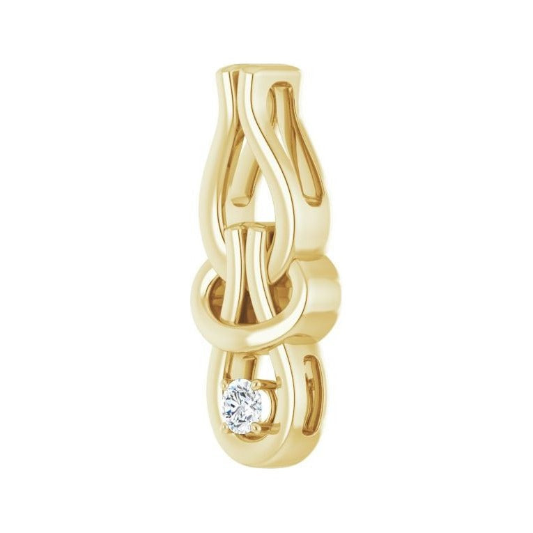 Sapphire Row Solitaire Freeform Pendant (3–6 mm) setting in 14K Yellow Gold, shown with a center stone (sold separately) — three-quarter view
