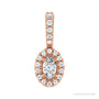 Sapphire Row Halo-Style Pendant setting in 14K Rose Gold, shown with a center stone (sold separately)