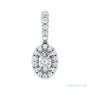 Sapphire Row Halo-Style Pendant setting in 14K White Gold, shown with a center stone (sold separately)