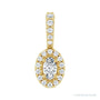 Sapphire Row Halo-Style Pendant setting in 14K Yellow Gold, shown with a center stone (sold separately)