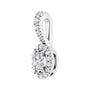Sapphire Row Halo-Style Pendant (5–10 mm) setting in Platinum, shown with a center stone (sold separately) — three-quarter view