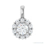 Sapphire Row Halo-Style Pendant setting in 14K White Gold, shown with a center stone (sold separately)