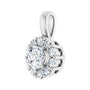 Sapphire Row Halo-Style Pendant (4–8 mm) setting in 14K White Gold, shown with a center stone (sold separately) — three-quarter view