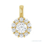 Sapphire Row Halo-Style Pendant setting in 14K Yellow Gold, shown with a center stone (sold separately)
