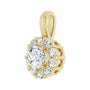 Sapphire Row Halo-Style Pendant (4–8 mm) setting in 14K Yellow Gold, shown with a center stone (sold separately) — three-quarter view