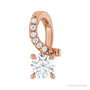 Sapphire Row Accented Pendant setting in 14K Rose Gold, shown with a center stone (sold separately)