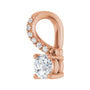 Sapphire Row Accented Pendant (4.1–8 mm) setting in 14K Rose Gold, shown with a center stone (sold separately) — three-quarter view