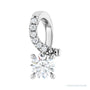 Sapphire Row Accented Pendant setting in Platinum, shown with a center stone (sold separately)