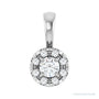 Sapphire Row Halo-Style Necklace or Pendant setting in 14K White Gold, shown with a center stone (sold separately)