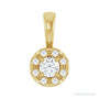 Sapphire Row Halo-Style Necklace or Pendant setting in 14K Yellow Gold, shown with a center stone (sold separately)