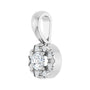 Sapphire Row Halo-Style Necklace or Pendant (3–6 mm) setting in Platinum, shown with a center stone (sold separately) — three-quarter view