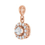 Sapphire Row Halo-Style Pendant (4.1–8 mm) setting in 14K Rose Gold, shown with a center stone (sold separately) — three-quarter view