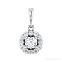Sapphire Row Halo-Style Pendant setting in 14K White Gold, shown with a center stone (sold separately)
