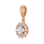 Sapphire Row Halo-Style Pendant (5.2–8 mm) setting in 14K Rose Gold, shown with a center stone (sold separately) — three-quarter view