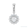 Sapphire Row Halo-Style Pendant setting in 14K White Gold, shown with a center stone (sold separately)
