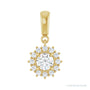 Sapphire Row Halo-Style Pendant setting in 14K Yellow Gold, shown with a center stone (sold separately)