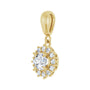 Sapphire Row Halo-Style Pendant (5.2–8 mm) setting in 14K Yellow Gold, shown with a center stone (sold separately) — three-quarter view