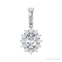 Sapphire Row Halo-Style Necklace or Pendant setting in 14K White Gold, shown with a center stone (sold separately)