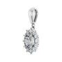 Sapphire Row Halo-Style Necklace or Pendant (5.2–9 mm) setting in 14K White Gold, shown with a center stone (sold separately) — three-quarter view