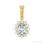 Sapphire Row Halo-Style Necklace or Pendant setting in 14K Yellow Gold, shown with a center stone (sold separately)